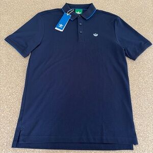 Adidas Originals Twistknit Trefoil Logo Golf Polo Night Indigo Blue Men’s Small